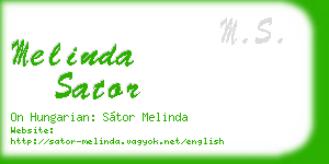 melinda sator business card